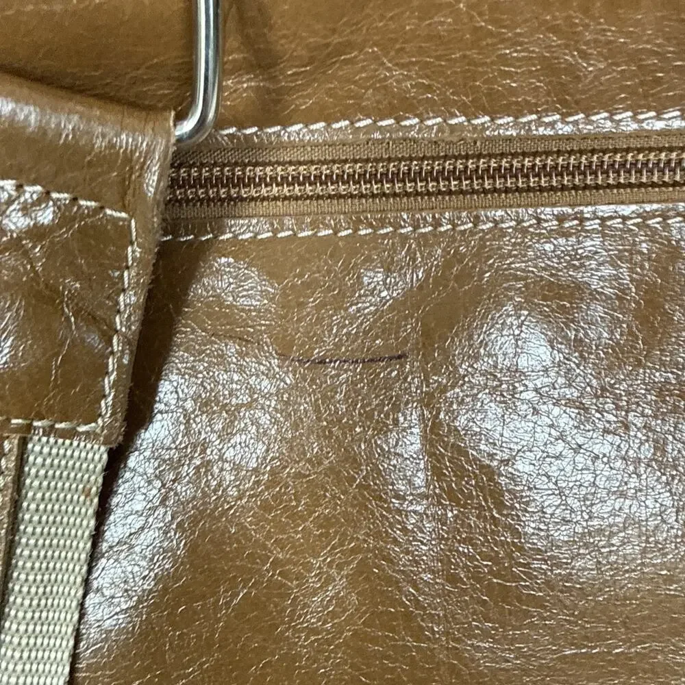 Claudia Firenze Brown Tan Genuine Leather Messenger Crossbody Bag Made In Italy